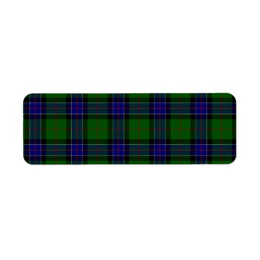 Sinclair tartan blauwe groene schol etiket (Voorkant)
