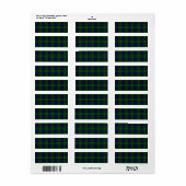 Sinclair tartan blauwe groene schol etiket (Full Sheet)