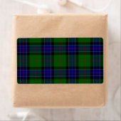 Sinclair tartan blauwe groene schol etiket (Insitu)