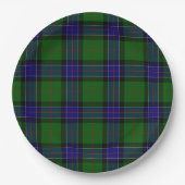 Sinclair tartan blauwe groene schol papieren bordje (Voorkant)