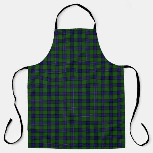 Sinclair tartan blauwe groene schol schort (Voorkant)