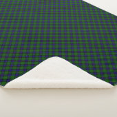 Sinclair tartan blauwe groene schol sherpa deken (3/4)