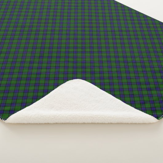 Sinclair tartan blauwe groene schol sherpa deken (3/4)