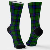 Sinclair tartan blauwe groene schol sokken (Gebogen)
