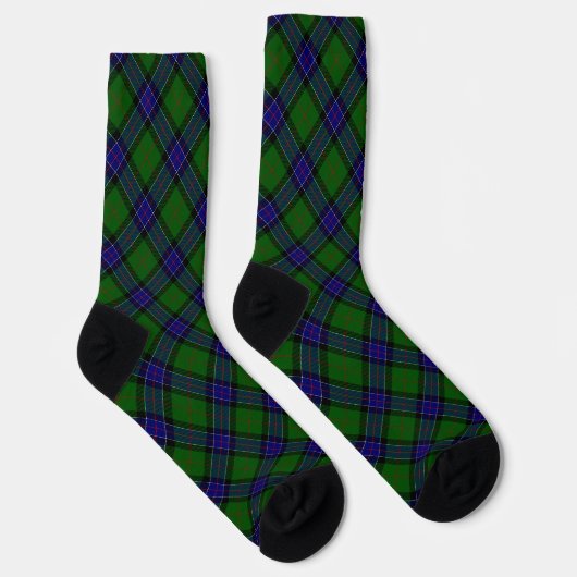 Sinclair tartan blauwe groene schol sokken (Rechts)