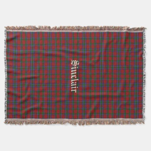 Sinclair Tartan Pset Custom Throw Blanket Deken (Voorkant)