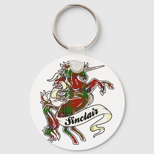 Sinclair Tartan Unicorn Sleutelhanger (Voorkant)