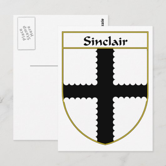 Sinclair wapen/familiewapen briefkaart (Voorkant / Achterkant)