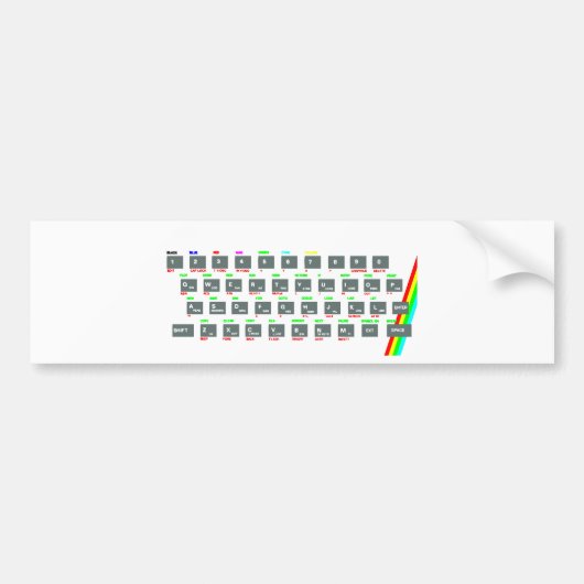 Sinclair ZX Spectrum Keyboard Keys Bumpersticker (Voorkant)