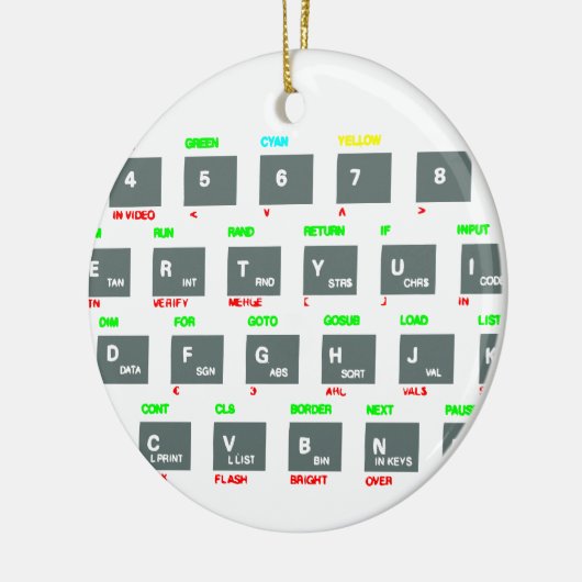 Sinclair ZX Spectrum Keyboard Keys Keramisch Ornament (Links)