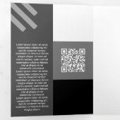 Sind Black Tone Squared off Qr Codes Drieluik Kaart (Binnenzijde eerst)
