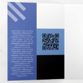 Sind Blue Tone Squared off Qr Codes Drieluik Kaart (Binnenzijde eerst)