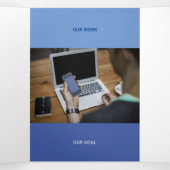 Sind Blue Tone Squared off Qr Codes Drieluik Kaart (Binnenkant midden)