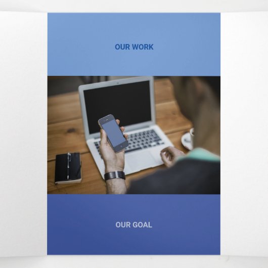 Sind Blue Tone Squared off Qr Codes Drieluik Kaart (Binnenkant midden)