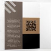 Sind Brown Tone Squared off Qr Codes Drieluik Kaart (Binnenzijde eerst)