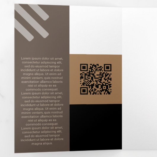 Sind Brown Tone Squared off Qr Codes Drieluik Kaart (Binnenzijde eerst)