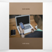 Sind Brown Tone Squared off Qr Codes Drieluik Kaart (Binnenkant midden)