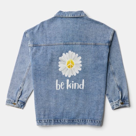 Sind Daisy Peace Sign Teacher Kindness Anti Bul Denim Jacket (Achterkant)