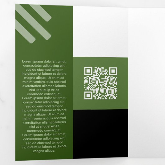 Sind Groen vierkant van Qr-codes Drieluik Kaart (Binnenzijde eerst)