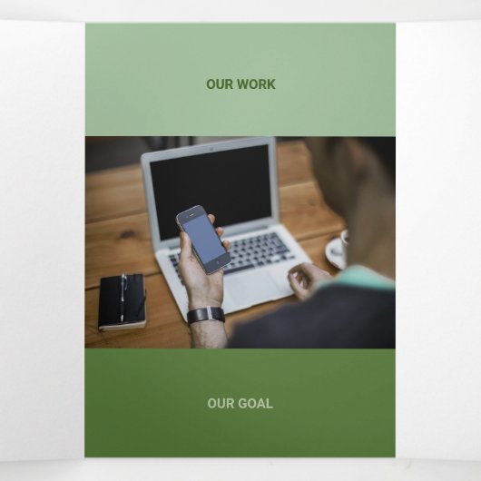 Sind Groen vierkant van Qr-codes Drieluik Kaart (Binnenkant midden)