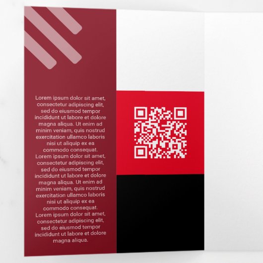 Sind Red Squared off Qr-codes Drieluik Kaart (Binnenzijde eerst)