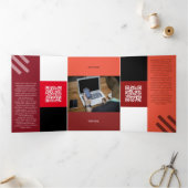 Sind Red Squared off Qr-codes Drieluik Kaart (Binnen)