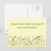 Sind Words Kind Echoes Briefkaart (Voorkant / Achterkant)