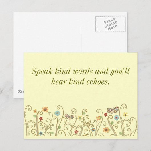 Sind Words Kind Echoes Briefkaart (Voorkant / Achterkant)