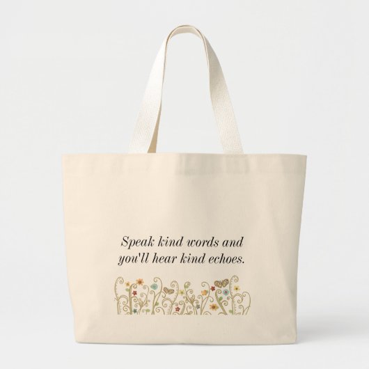 Sind Words Kind Echoes Grote Tote Bag (Voorkant)