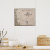 Sindarin-kaart van het Londense gebergte Poster (Keuken)