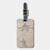 Sindarin Map of the Lonely Mountain Bagagelabel (Voorkant verticaal)