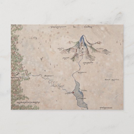 Sindarin Map of the Lonely Mountain Briefkaart (Voorkant)