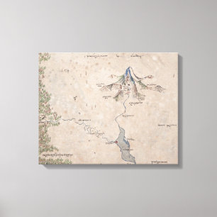 Sindarin Map of the Lonely Mountain Canvas Afdruk
