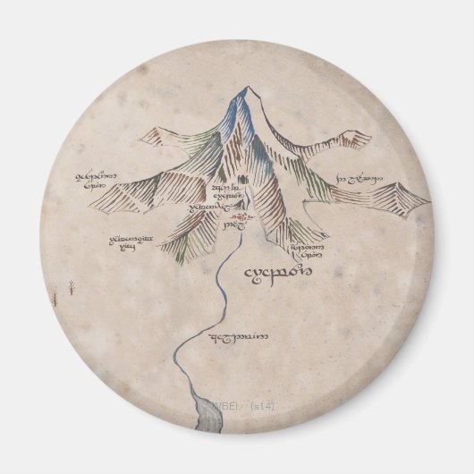 Sindarin Map of the Lonely Mountain Magneet (Voorkant)