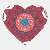Sindhi Etnische Stammen Patroon Art Print Hart Sticker (Voorkant)