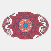 Sindhi Etnische Stammen Patroon Art Print Ovale Sticker (Voorkant)