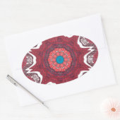 Sindhi Etnische Stammen Patroon Art Print Ovale Sticker (Envelop)