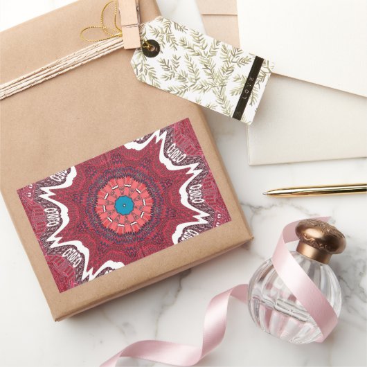 Sindhi Etnische Stammen Patroon Art Print Rechthoekige Sticker (Geschenken)