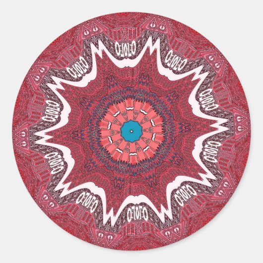 Sindhi Etnische Stammen Patroon Art Print Ronde Sticker (Voorkant)