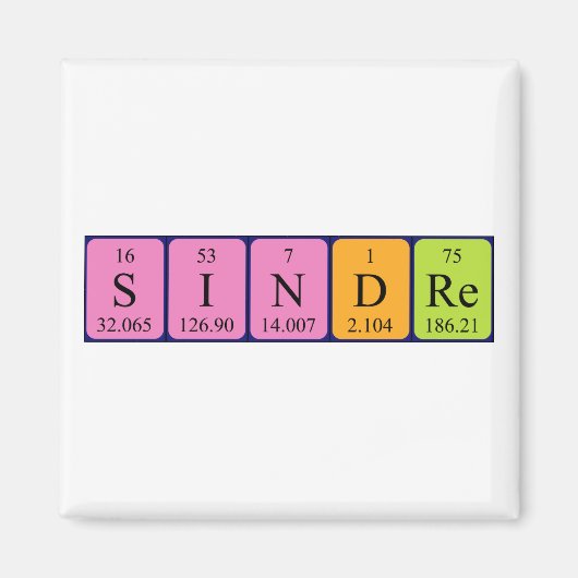 Sindre periodieke table name magnet (Voorkant)