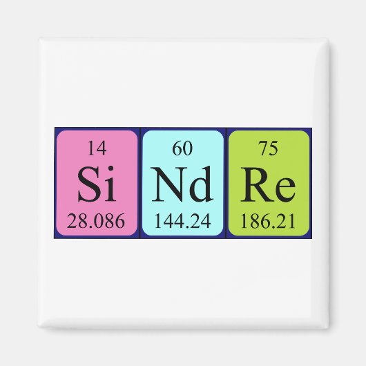 Sindre periodieke table name magnet (Voorkant)