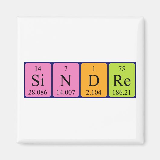 Sindre periodieke table name magnet (Voorkant)