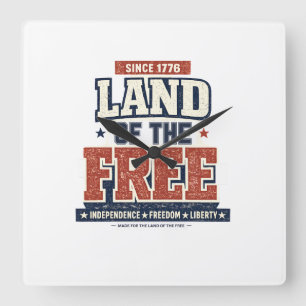 Sinds 1776 Land van de Vrijheid Patriottische USA Vierkante Klok