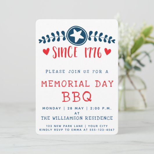 Sinds 1776 | Uitnodiging tot herdenking van de pat (Staand voorkant)