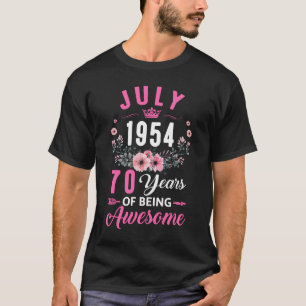 Sinds 1954 70 jaar oude juli 70e verjaardag vrouwe t-shirt