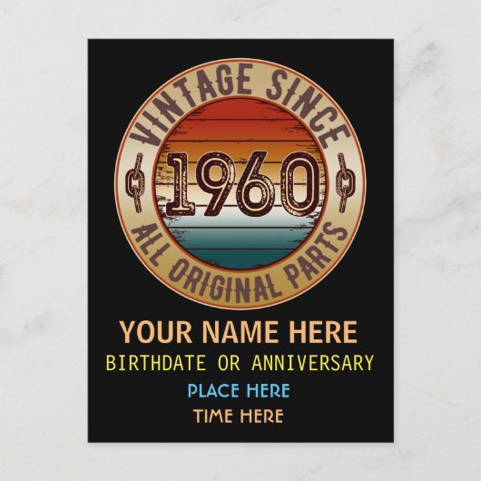 sinds 1960 Alle originele onderdelen Briefkaart (Voorkant)