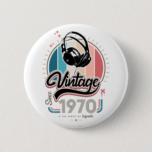sinds 1970 Hoofdtelefoon Ronde Button 5,7 Cm (Voorkant)