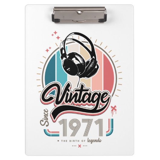  sinds 1971 Hoofdtelefoon Klembord (Voorkant)