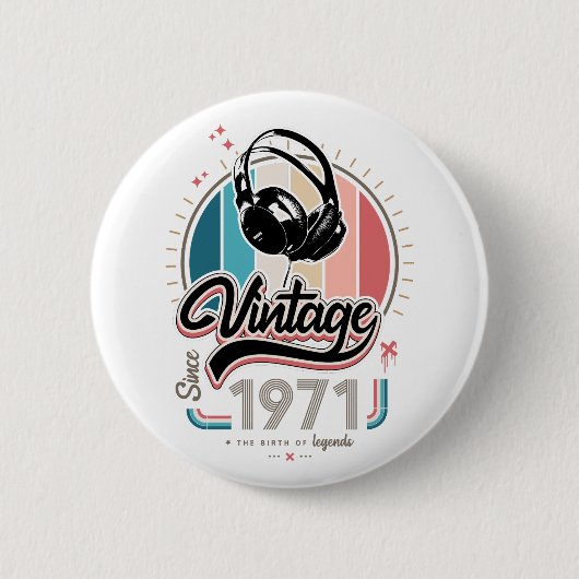 sinds 1971 Hoofdtelefoon Ronde Button 5,7 Cm (Voorkant)