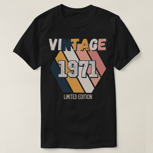  sinds 1971 Verjaardag Retro Fun T-shirt (Design voorkant)